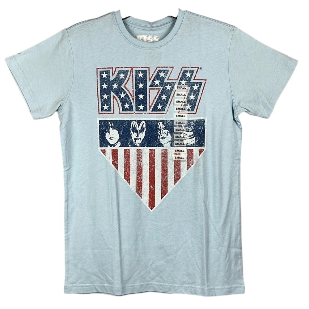 Epic Kiss Band T-Shirt Adult Short Sleeve Mens Size Small Blue Graphic NWT